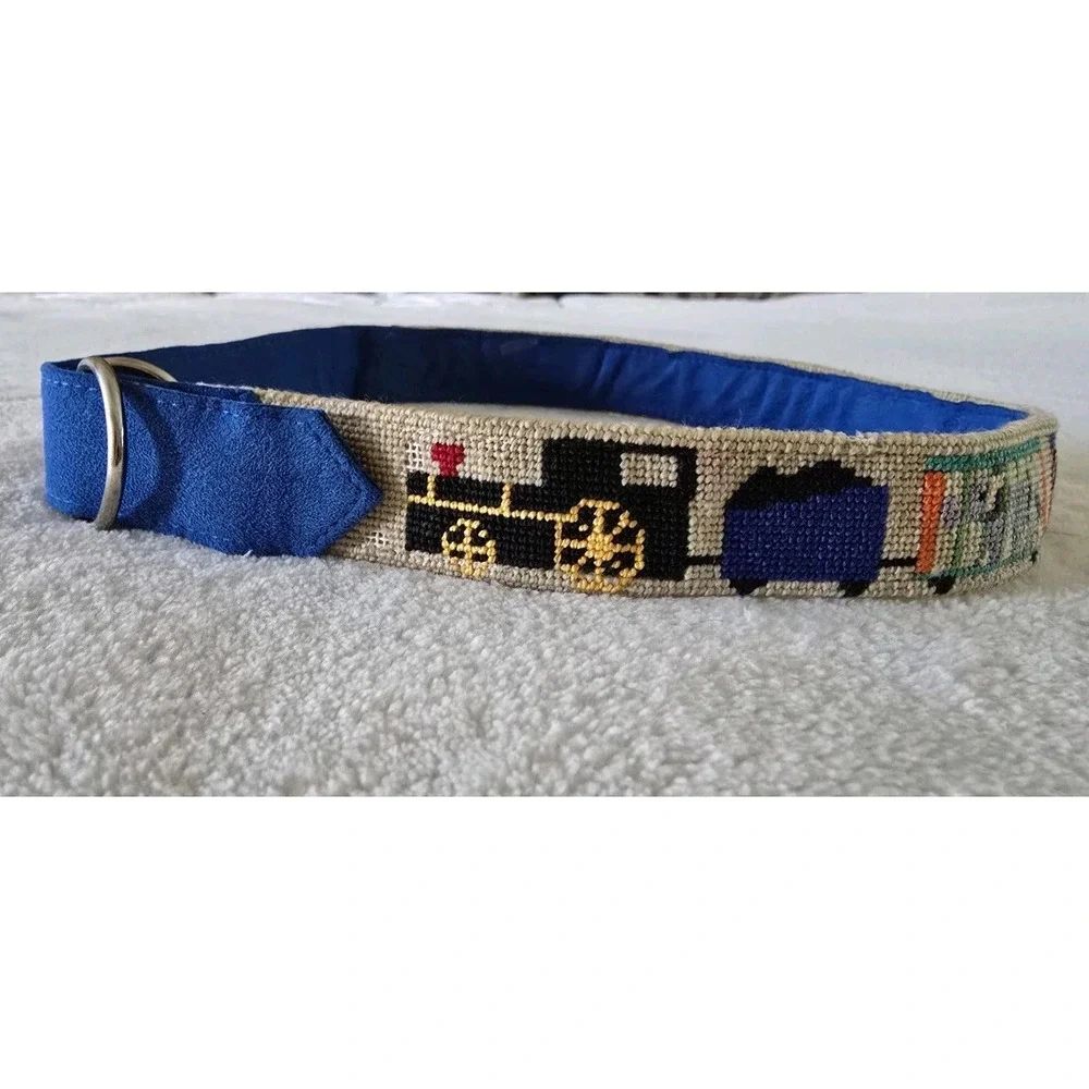 Little Boys Needlepoint Belt Circus Train with Animals 27
